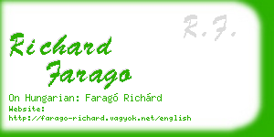 richard farago business card