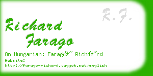 richard farago business card